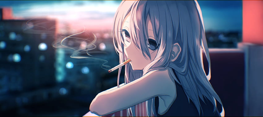 Gadis Merokok oleh PHage , Anime Girl Smoke Wallpaper HD