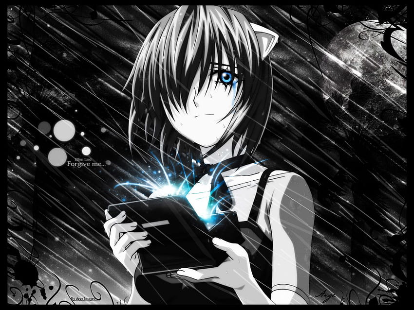 Cry, blue, shadow, black, me, rain, sad, book, anime, lucy, forgive, water, manga HD wallpaper