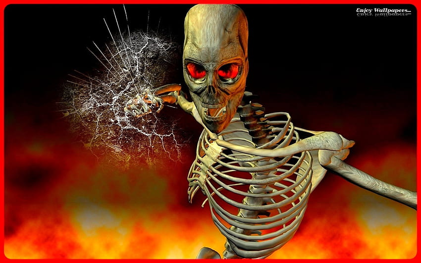 готин човек ядосан удар на скелет - надпис, мем на скелет HD тапет