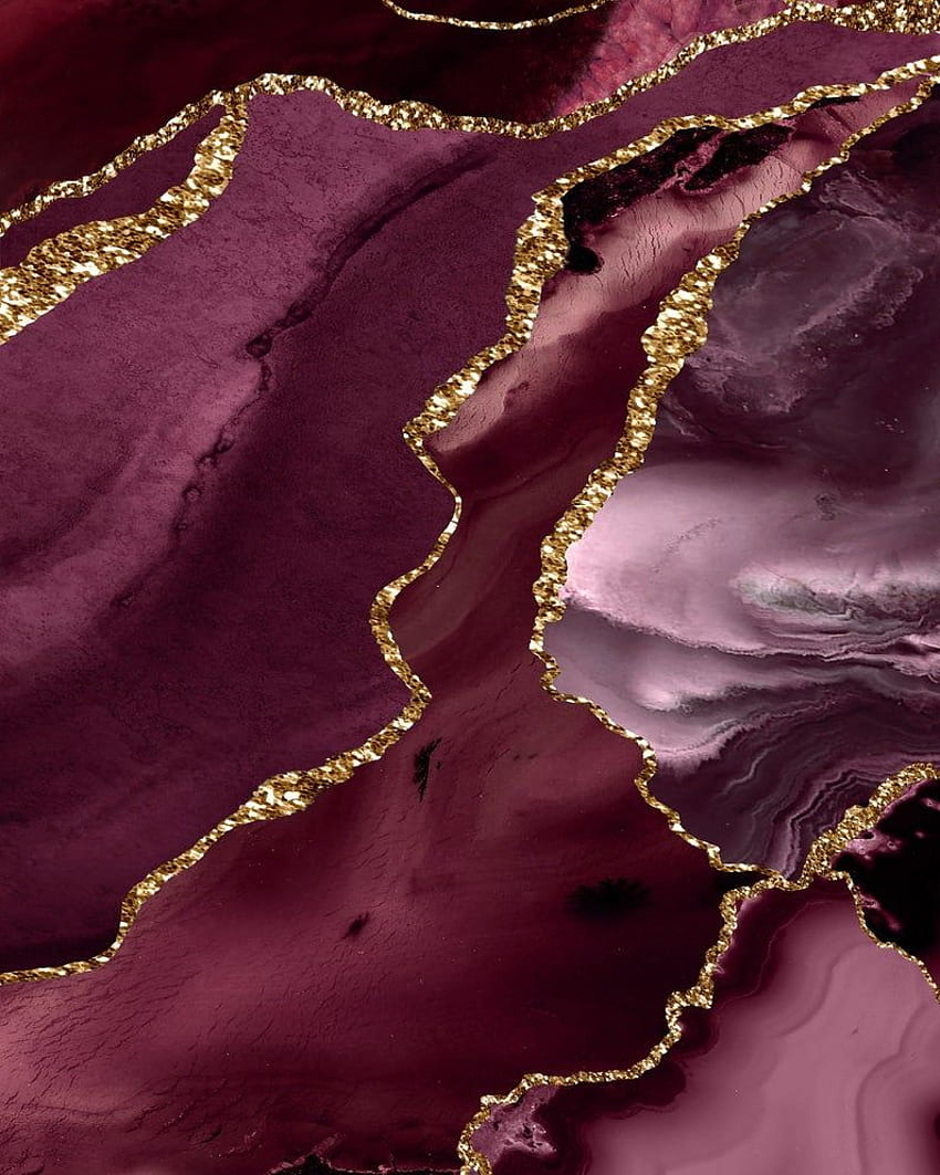 Burgundy Maroon Gold Cheap Home Decor Burgundy Agate Geode. Etsy in 2022. Pretty background, Burgundy aesthetic, Marble iphone , Maroon Marble HD phone wallpaper
