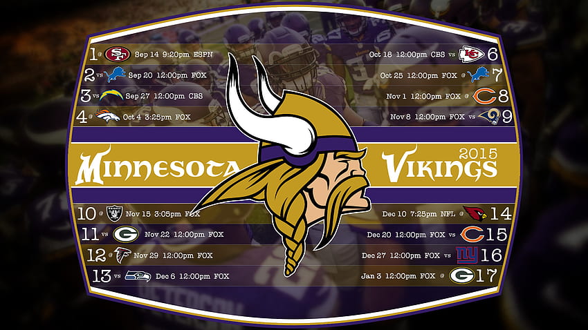 Vikings Schedule  Minnesota Vikings Schedule