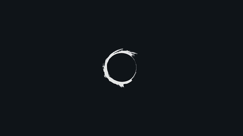 минимализъм, просто, черно, кръг, сиво, минималистично черно HD тапет