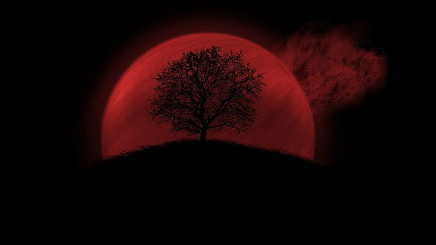 Red Moon, Crimson Moon HD wallpaper