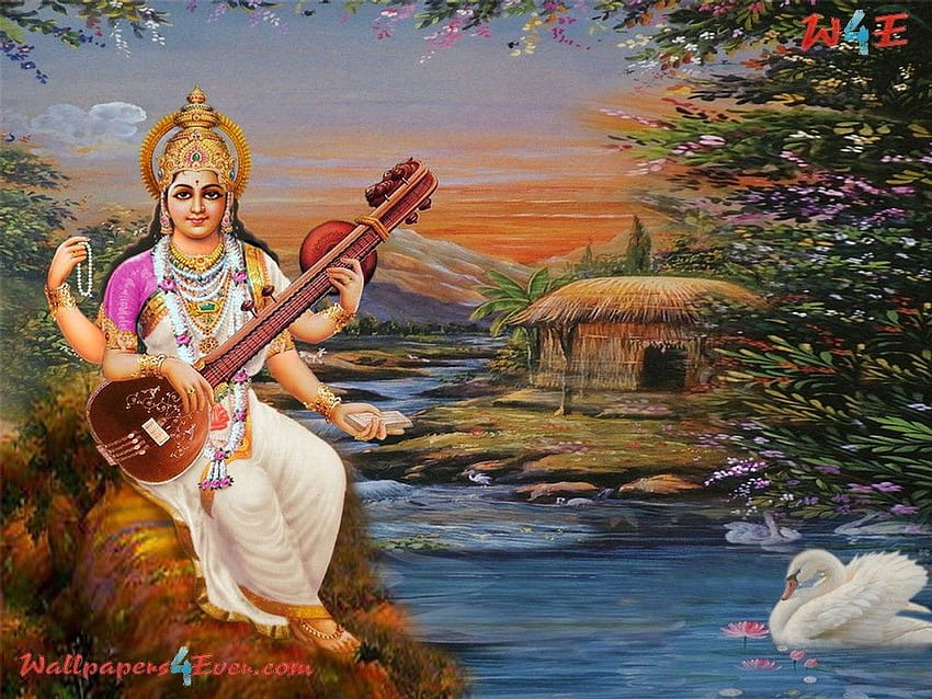 Saraswati Background. Saraswati , Durga Lakshmi Saraswati and Lakshmi Saraswati Ganesh, Lord Saraswati HD wallpaper
