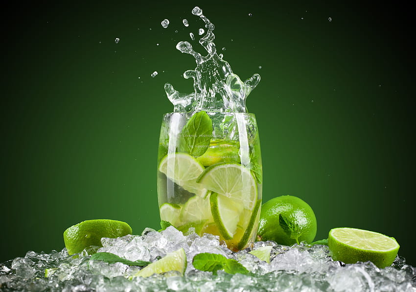 cocktail splash lemon fruit juice drink HD wallpaper