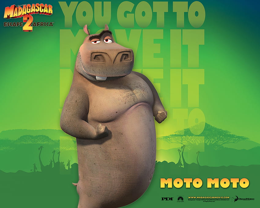 Moto Moto the Hippo from Madagascar, Madagascar 2 HD wallpaper