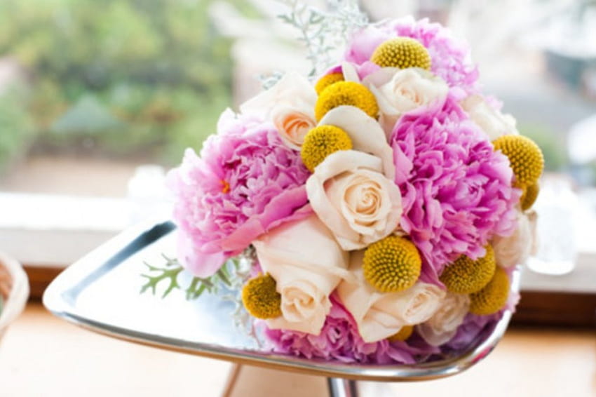 Bouquet , colored, bouquet, wedding, flowers, bride, beauty HD wallpaper