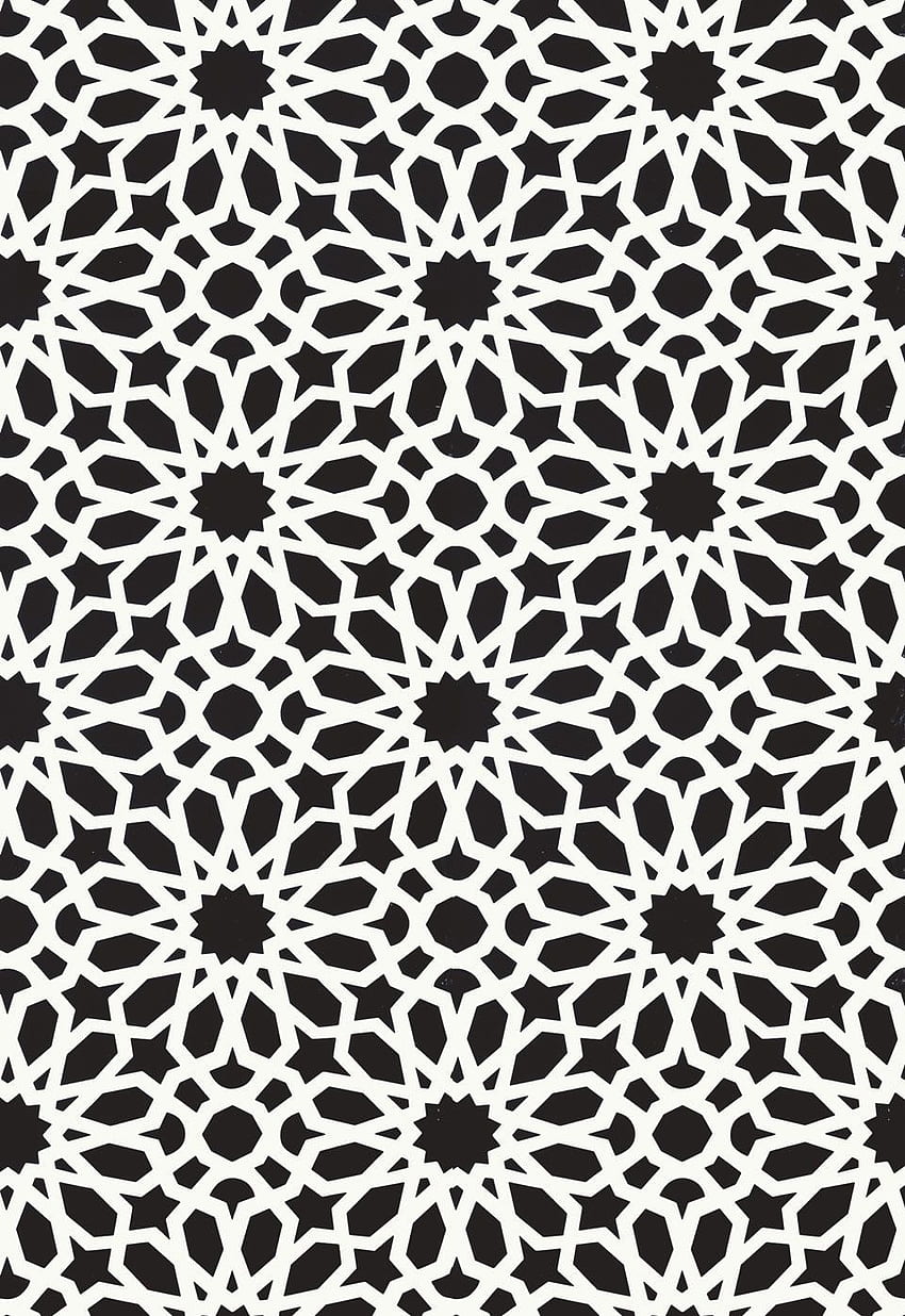Wandverkleidung / . Agadir-schirm in Noir. Schumacher. Lager, geometrische, islamische Muster HD-Handy-Hintergrundbild
