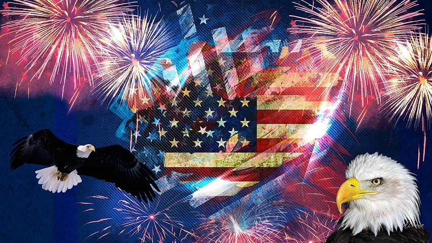 Symbols Of America American Flag Bald Eagle July 4 Independence Day, Flag Fireworks HD wallpaper