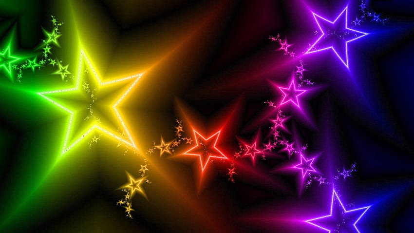 Abstract, Stars, Shine, Light, Multicolored, Motley HD wallpaper