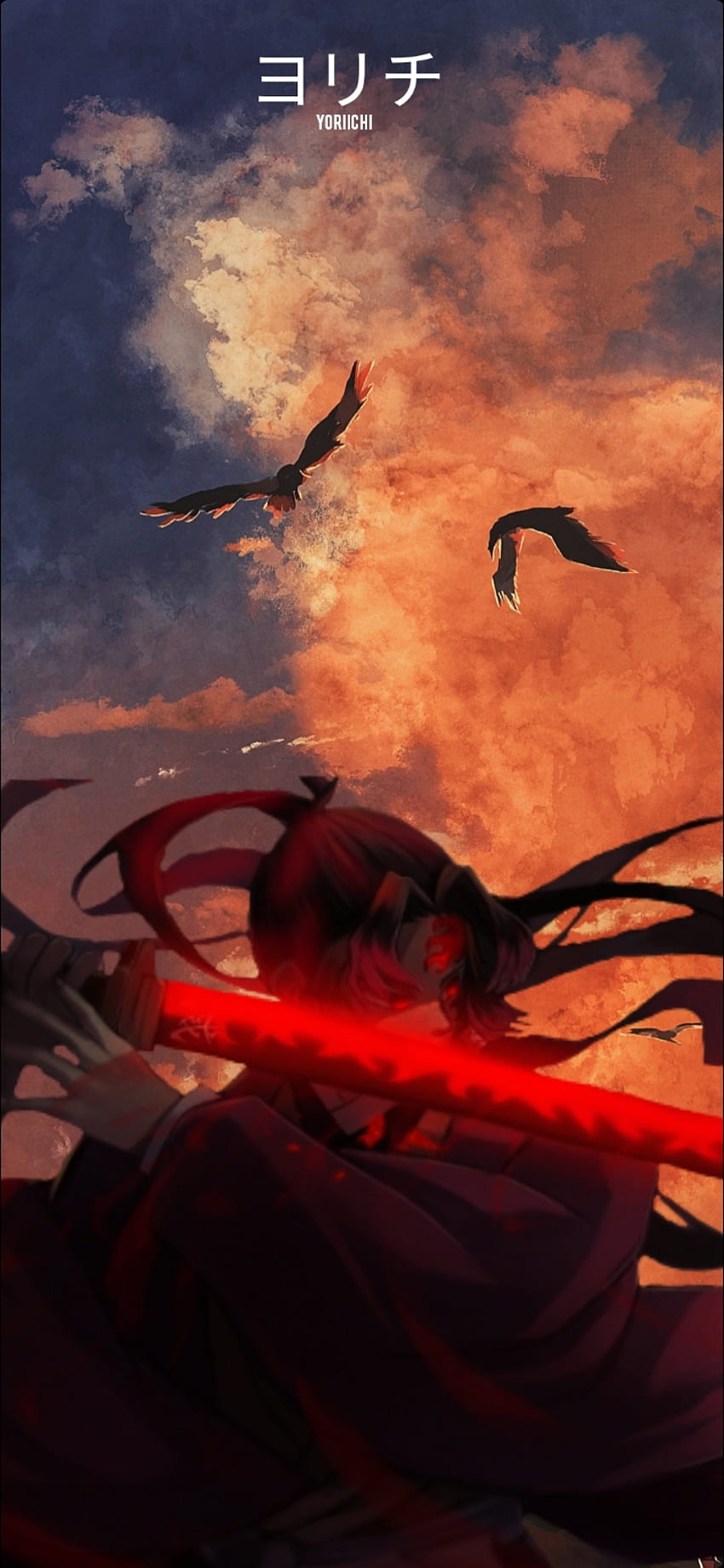 Yoriichi, langit, pembunuh iblis, matahari, anime wallpaper ponsel HD