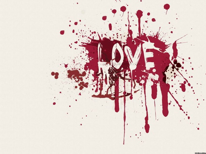 Love, splatters, red HD wallpaper