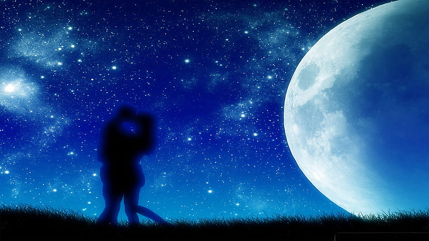 Beautiful Moon Light Love - -, Moon Romance HD wallpaper
