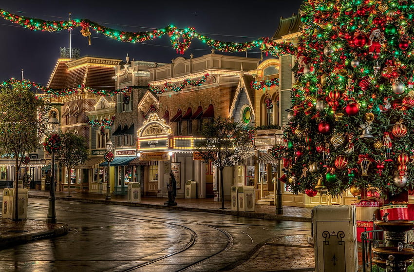 Feiertage, Lichter, Weihnachten, Urlaub, Schönheit, Weihnachtsbaum, Straße, Geschenke, Geschenke HD-Hintergrundbild
