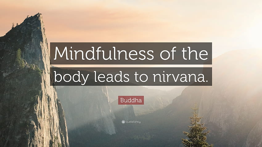 Buddha-Zitat: „Achtsamkeit auf den Körper führt zum Nirvana.“ 12 HD-Hintergrundbild