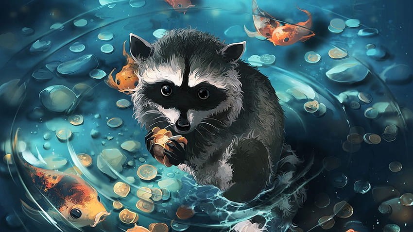 Raccoon, animal, bandit, rodent HD wallpaper