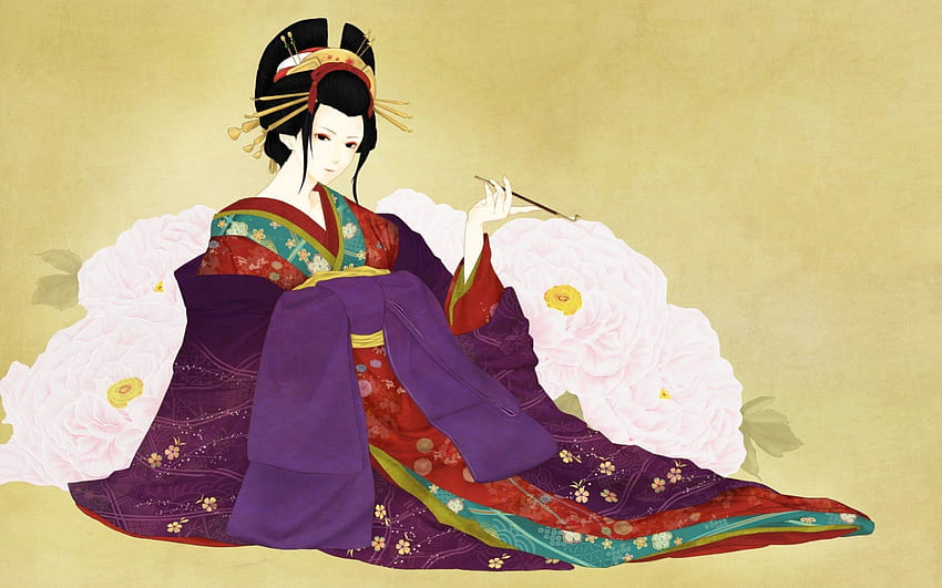 fille de geisha, geisha, fille, anime, japon Fond d'écran HD