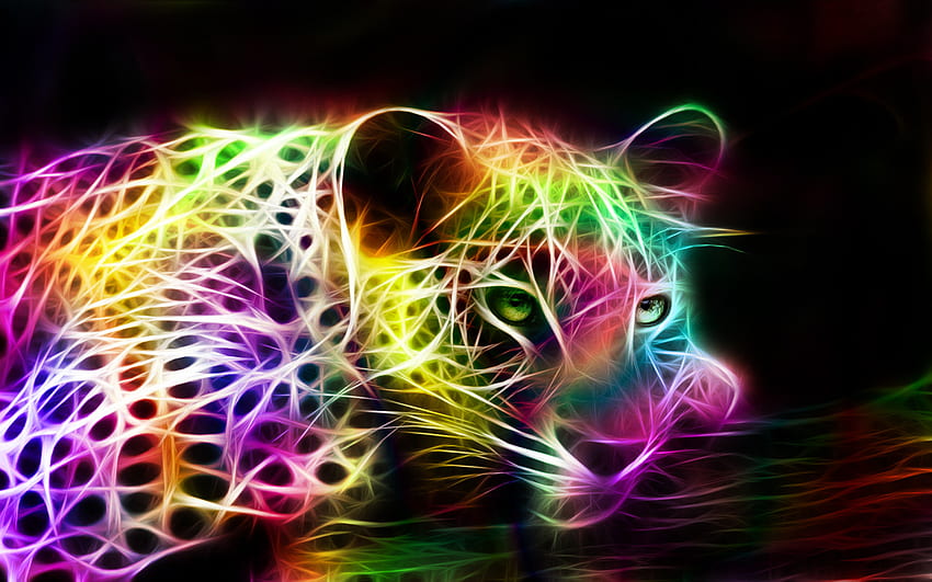 Fractal-rainbow-colored-jaguar.jpg HD wallpaper | Pxfuel