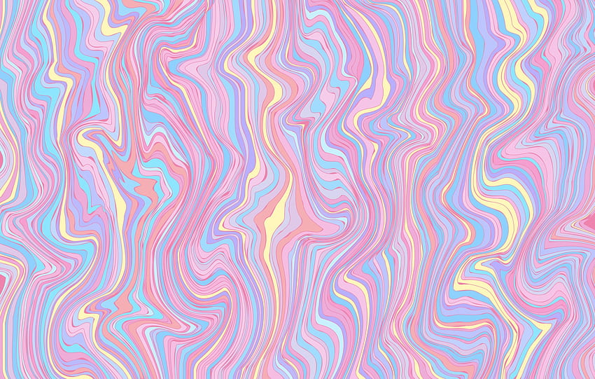 Abstract liquid dynamic trendy gradient wave background. Fluid pastel marble texture, Holographic color design. Modern pink, light blue, yellow wavy pattern. Vector illustration 2597362 Vector Art at Vecteezy, Pastel Trippy HD wallpaper