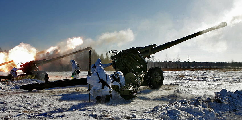 Souffleuse à neige blanche et noire, militaire, armée russe, artillerie Fond d'écran HD