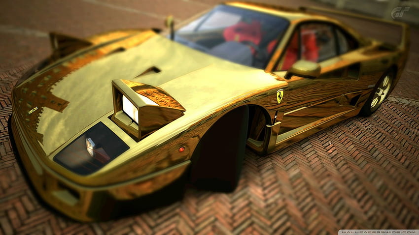 Ferrari F40 Gold Ultra Background for U TV : Tablet : Smartphone, Golden Car HD wallpaper