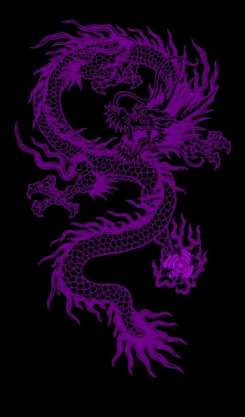 Dragon In Purple Background Dragon   ID Black and Purple Dragon HD  wallpaper  Pxfuel