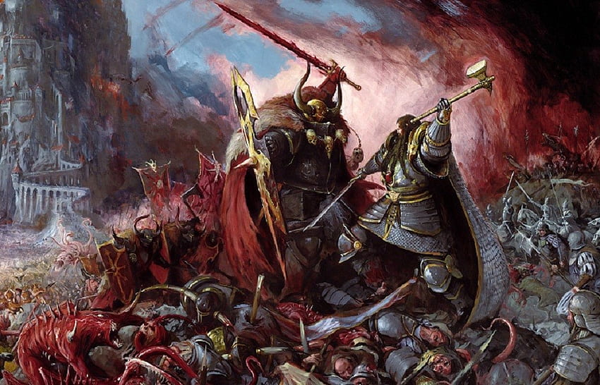 The Battlefield, sword, bodies, fantasy, battle, fallen, axe, warriors HD wallpaper