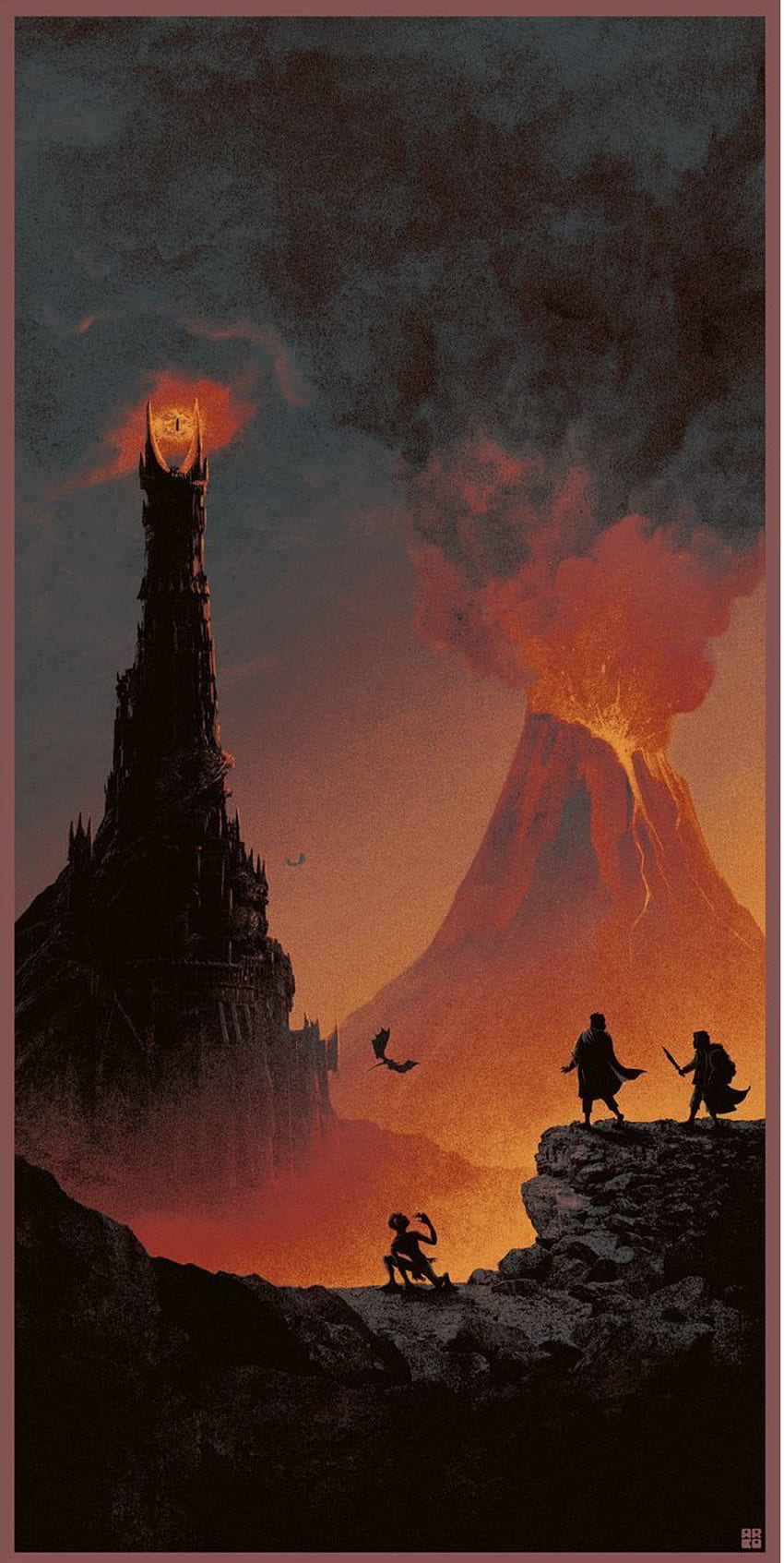 Fajna grafika: „Trylogia Władcy Pierścieni” autorstwa Matta Fergusona. Hobbit, Lotr Tapeta na telefon HD