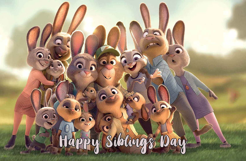Честит национален ден на братята и сестрите Judy Hopps Family Zootopia HD тапет