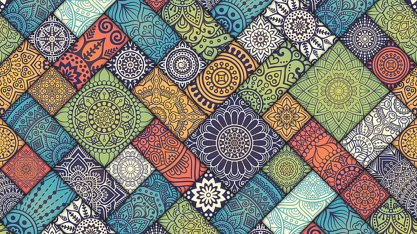 Mandala-Muster abstrakt , , abstrakt , digitale Kunst , , Mandala , Muster HD-Hintergrundbild