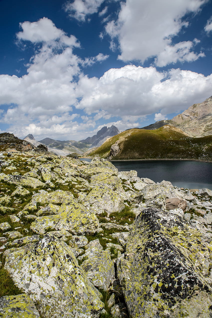 Nature, Mountains, Rocks, Lake, Lumps, Blocks HD phone wallpaper