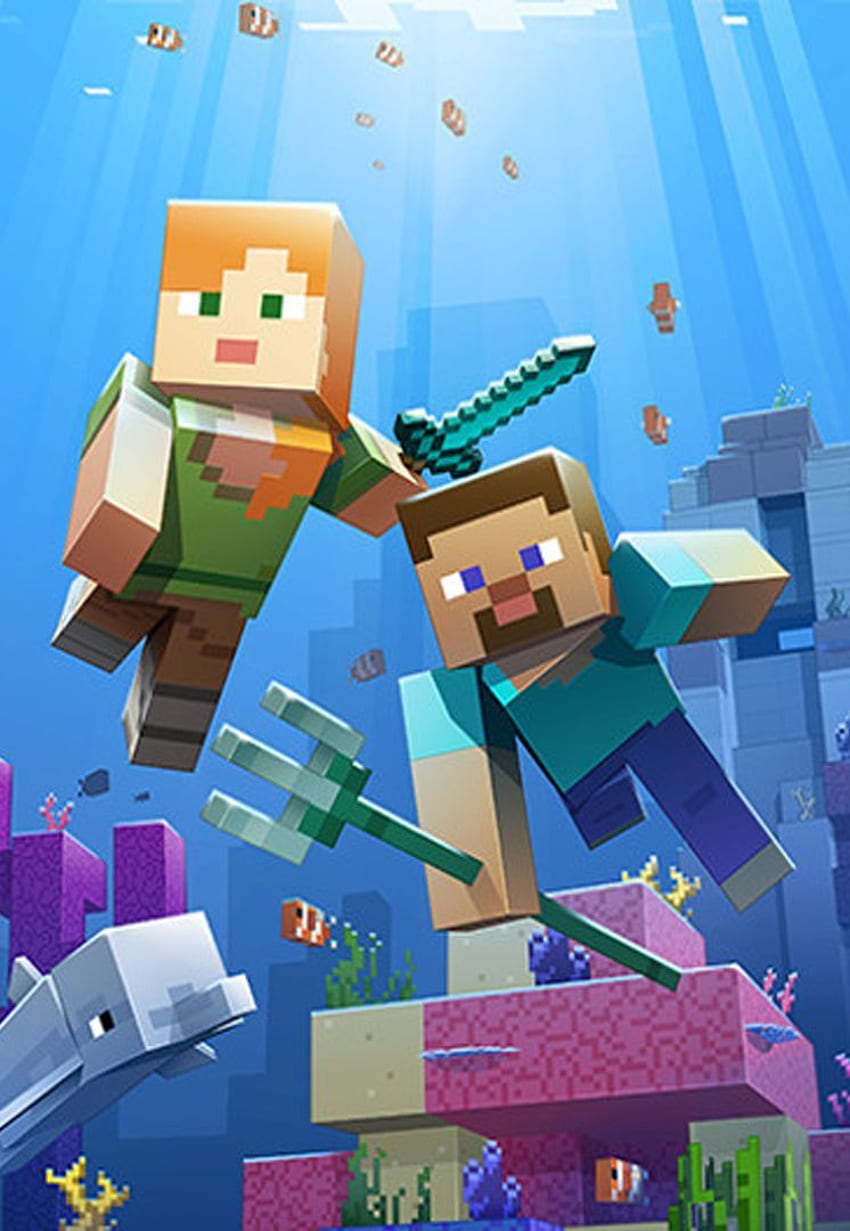 Актуализацията Aquatic на Minecraft стартира на Xbox One, Window 10, LEGO Minecraft HD тапет за телефон