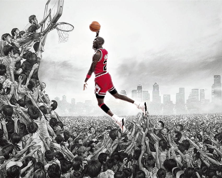 spor slam dunk kalabalık basketbol michael jordan chicago bulls – Spor Basketbol HD duvar kağıdı