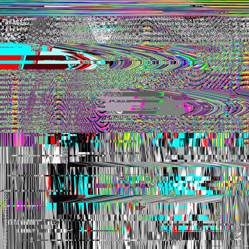 Glitch psychedelic background. Old TV screen error. Digital pixel noise abstract design. Computer bug. Television signal fail. Technical problem grunge . Colorful noise Stock Illustration, TV Glitch HD phone wallpaper