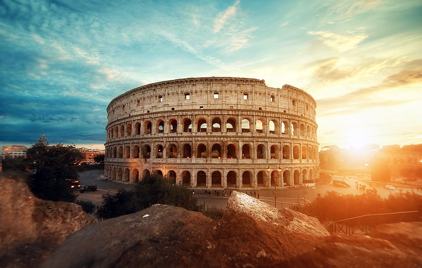Coliseo, arquitectura antigua, Roma fondo de pantalla