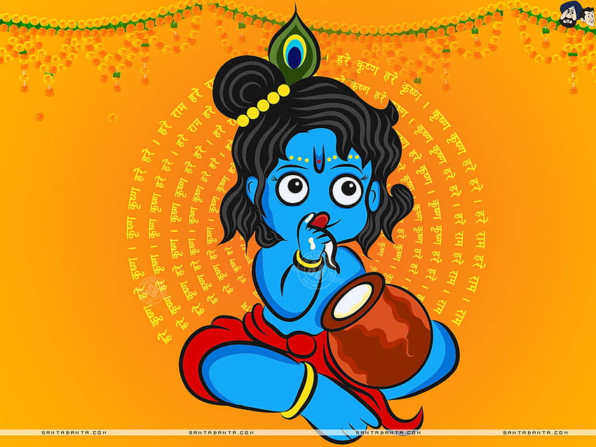 Lord Krishna as the cute little Kaanha HD wallpaper