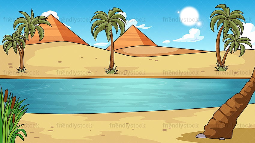 Nile River Background Cartoon Vector Clipart - FriendlyStock. Nile river, Cartoon palm tree, Dark background, Egypt Cartoon HD wallpaper