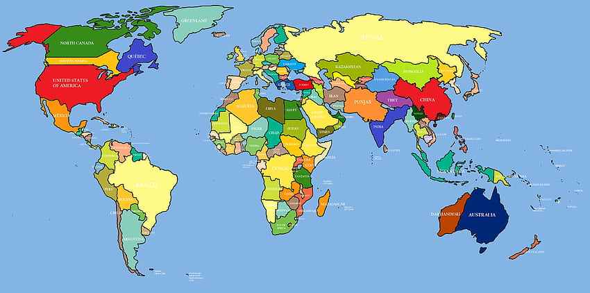 Peta Dunia Dengan Negara, Peta Dunia dengan Negara Wallpaper HD
