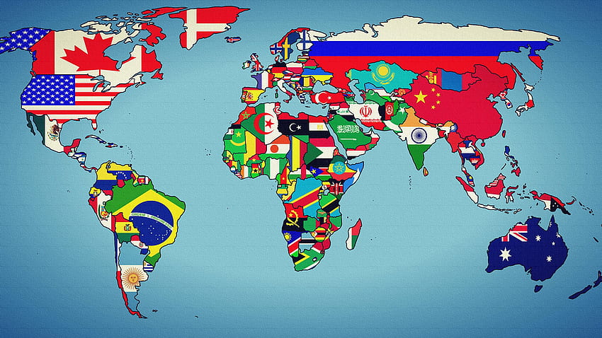 Bandera mapa del mundo estados de la tierra mapa geográfico Mapa, Geografía Tierra fondo de pantalla
