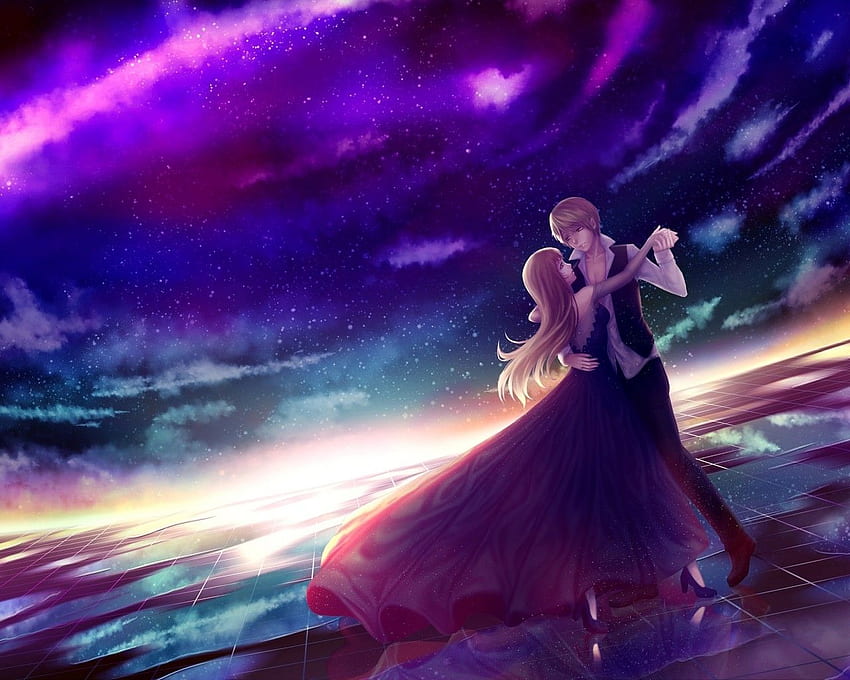 Anime Couple, Dancing, Stars, Sky, Anime Dance HD wallpaper | Pxfuel