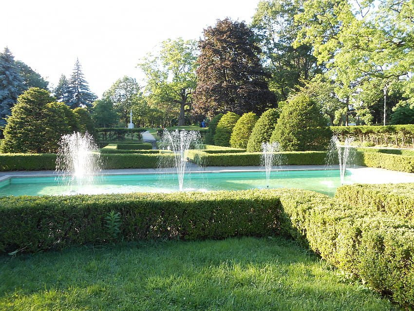 Heckenhain im High Park, Springbrunnen, Kanada, Park, Toronto, hoch HD-Hintergrundbild