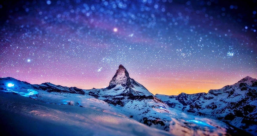 Snow Mountain . Snow Mountain in night. Places to, Snowy Mountain Night HD wallpaper