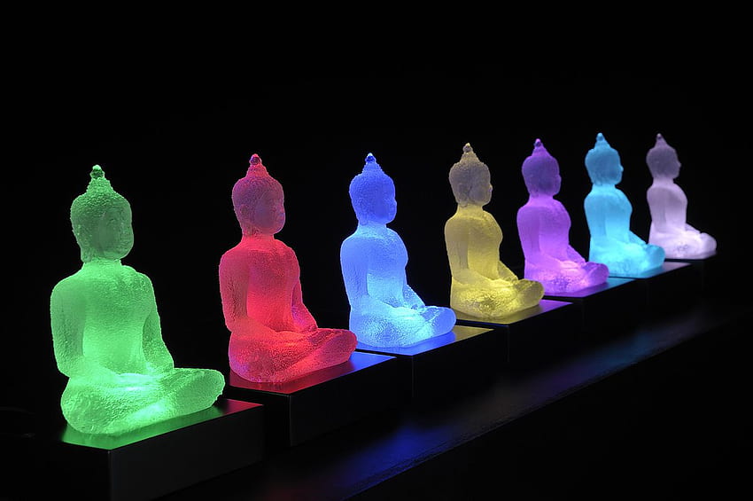 Buddha Değişen Renk Lotus - Aydınlatma, Neon Buda HD duvar kağıdı