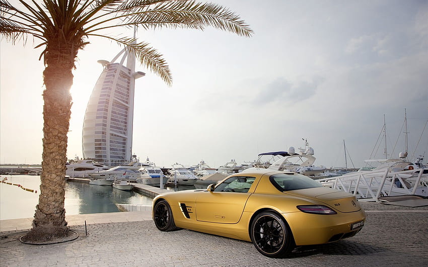 Dubai car, Golden Cars HD wallpaper