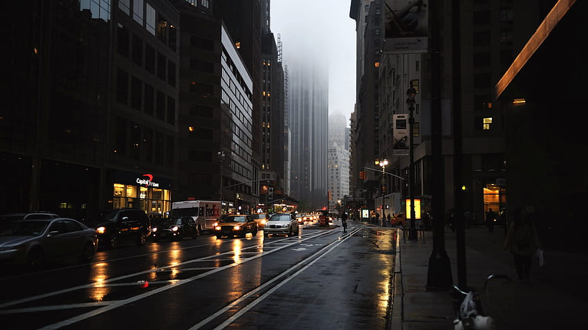 ニューヨーク市の雨の日 [] :, ニューヨーク五番街 高画質の壁紙
