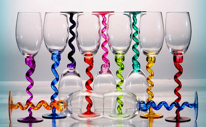 Champagne with a twist, colors, glass, twist, champagne glasses HD wallpaper