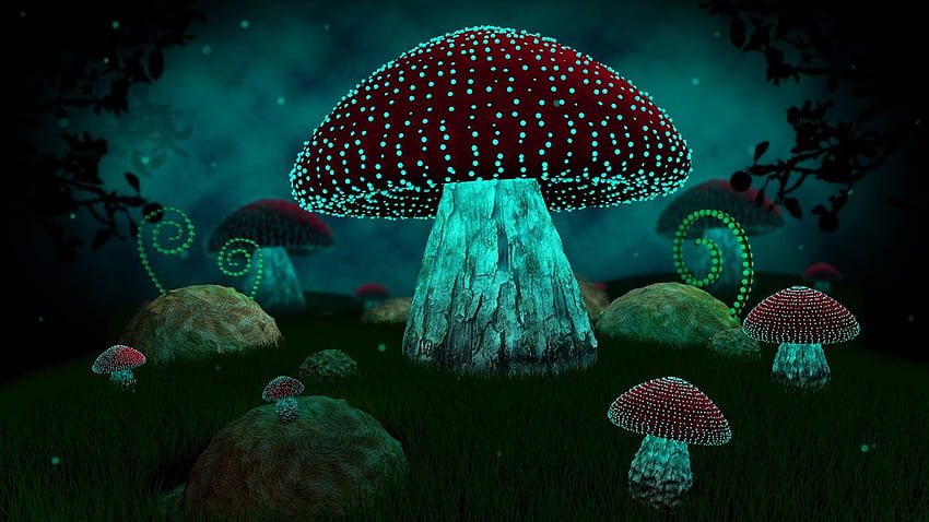 abstract colorful fluorescent neon mushroom  Stock Illustration  95313280  PIXTA