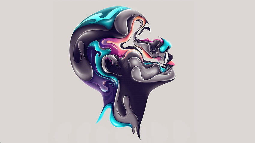 Abstract, Paint, Profile, Face HD wallpaper
