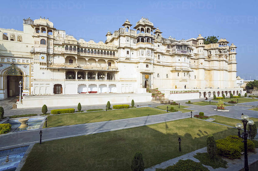 City Palace di Udaipur, Rajasthan, India, Asia stock Sfondo HD