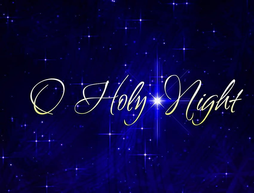 O Holy Night, สีน้ำเงิน, ข้อความ, คริสต์มาส, ท้องฟ้า, ดวงดาว วอลล์เปเปอร์ HD
